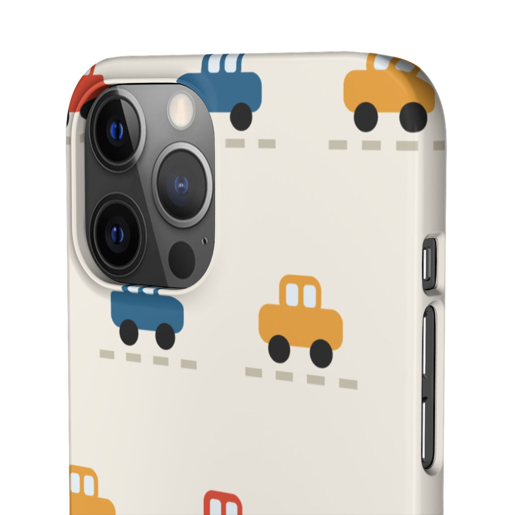 Cute Retro Toy Car Phone Case — Colorful Kids Pattern Snap Case