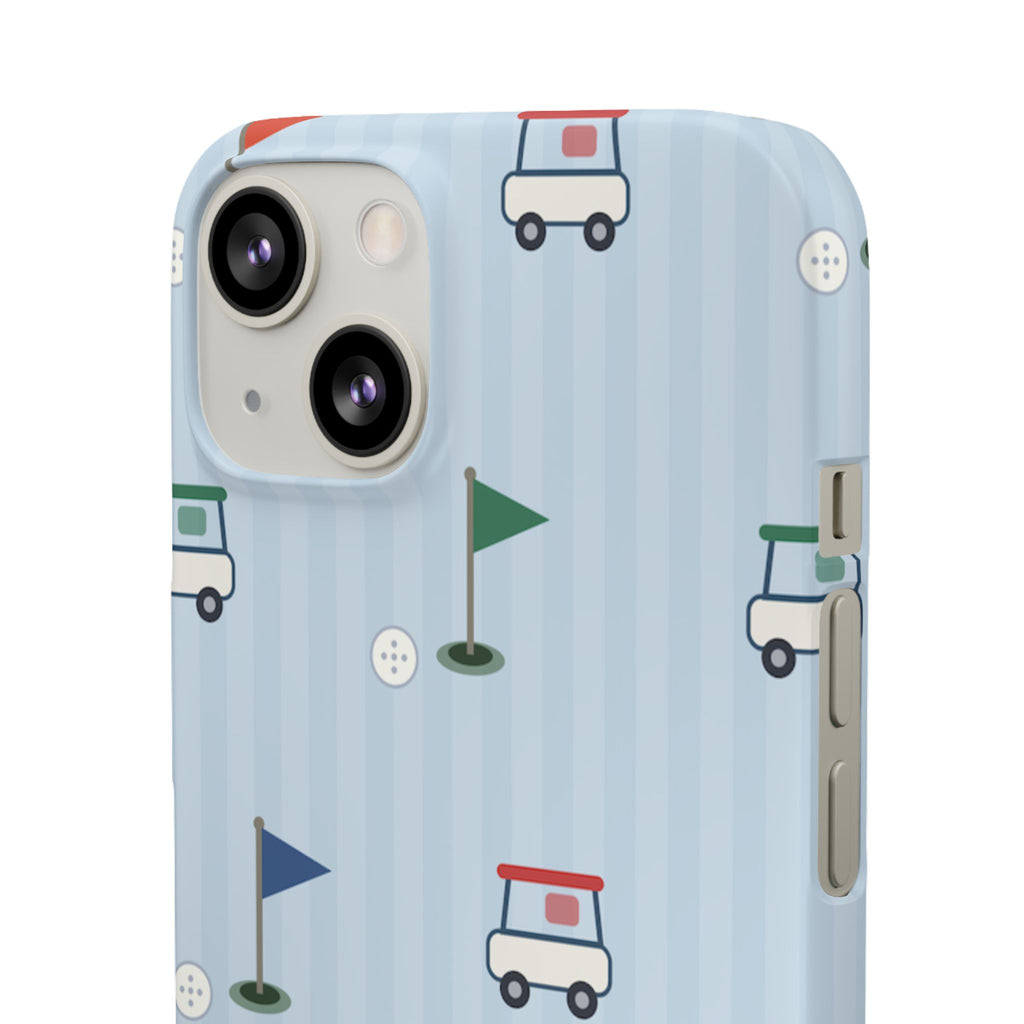 Golf Cart Pattern Phone Case – Cute Blue Golf Course Snap Case