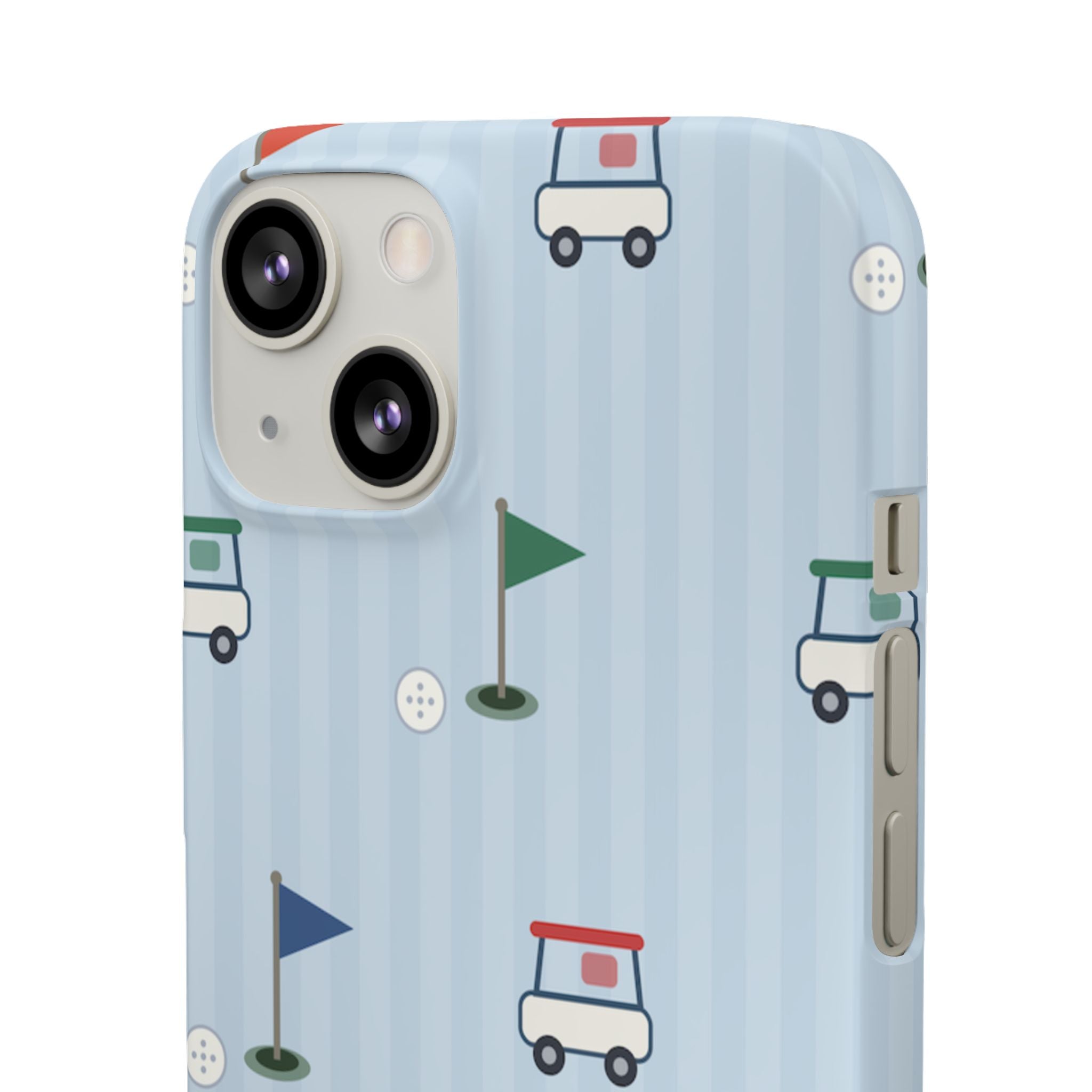 Golf Cart Pattern Phone Case – Cute Blue Golf Course Snap Case