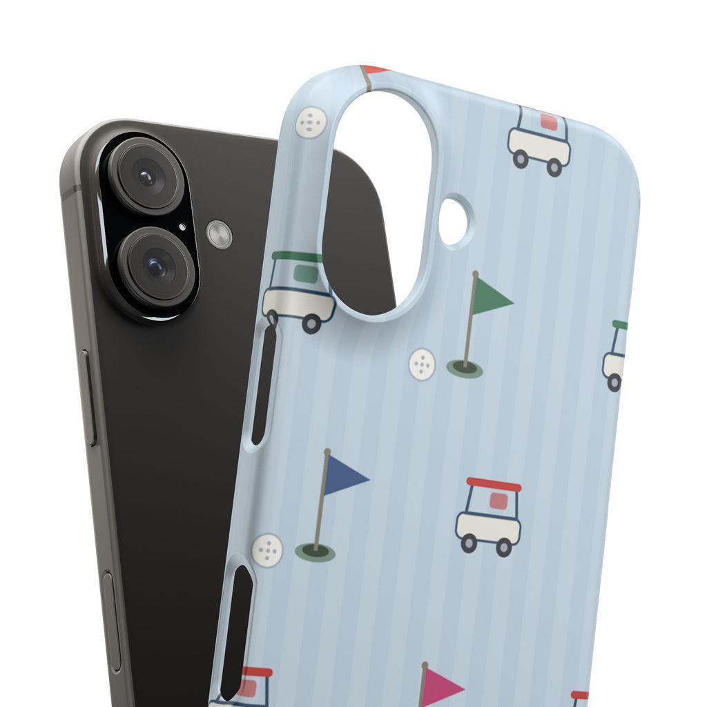 Golf Cart Pattern Phone Case – Cute Blue Golf Course Snap Case