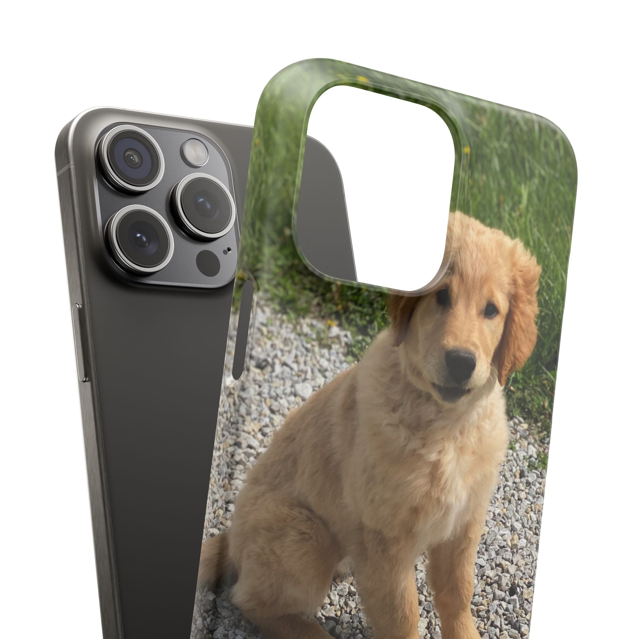 Phone Case — Cute Golden Retriever Puppy Photo Protective Snap Case
