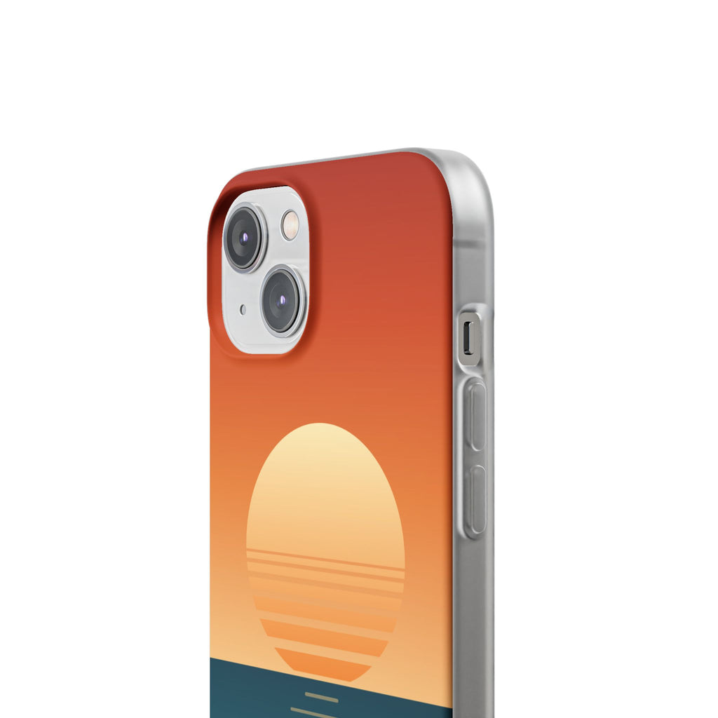 Sunset Horizon Phone Case — Minimal Beach Sunset Graphic for iPhone & Samsung
