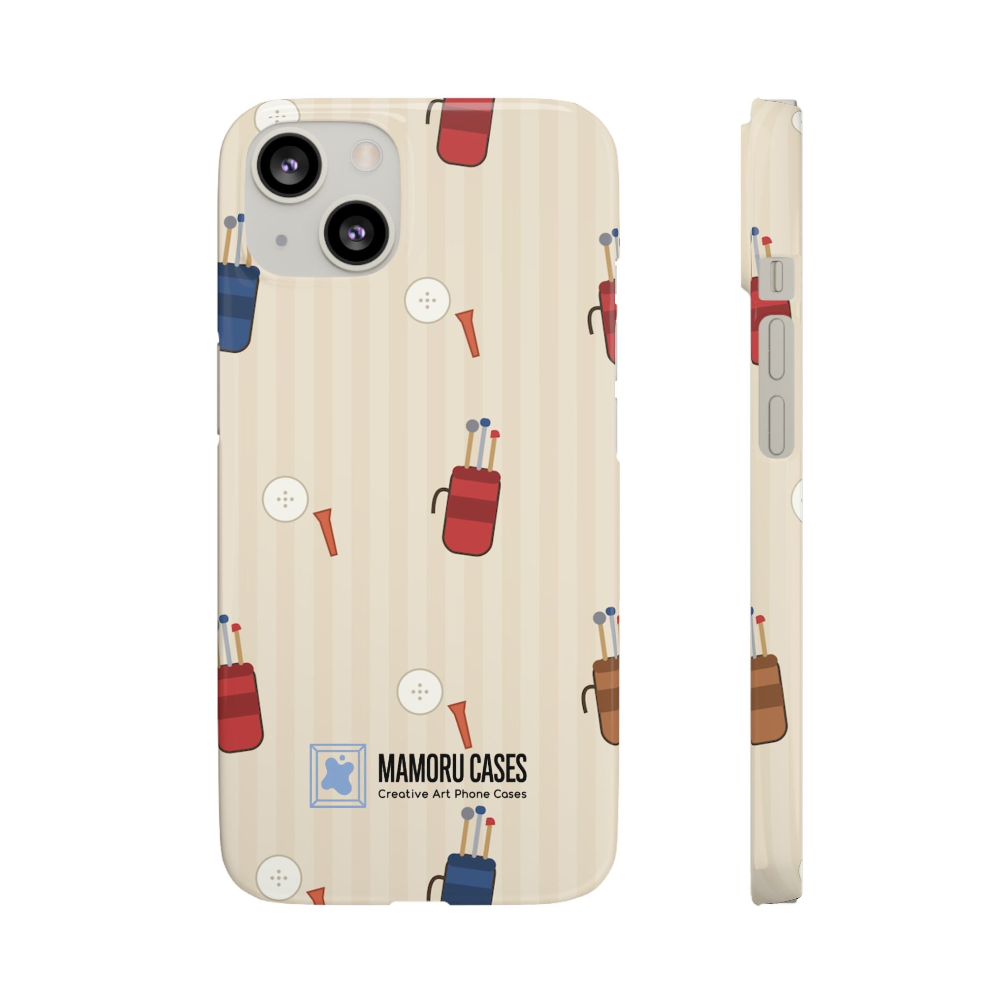 Golf Pattern Phone Case — Retro Golf Bag & Tee iPhone Case