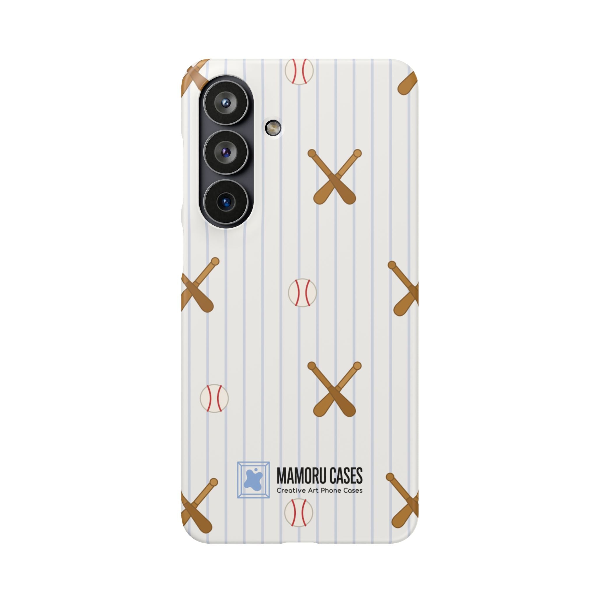 Baseball Pattern Phone Case — Bat & Ball Snap Case