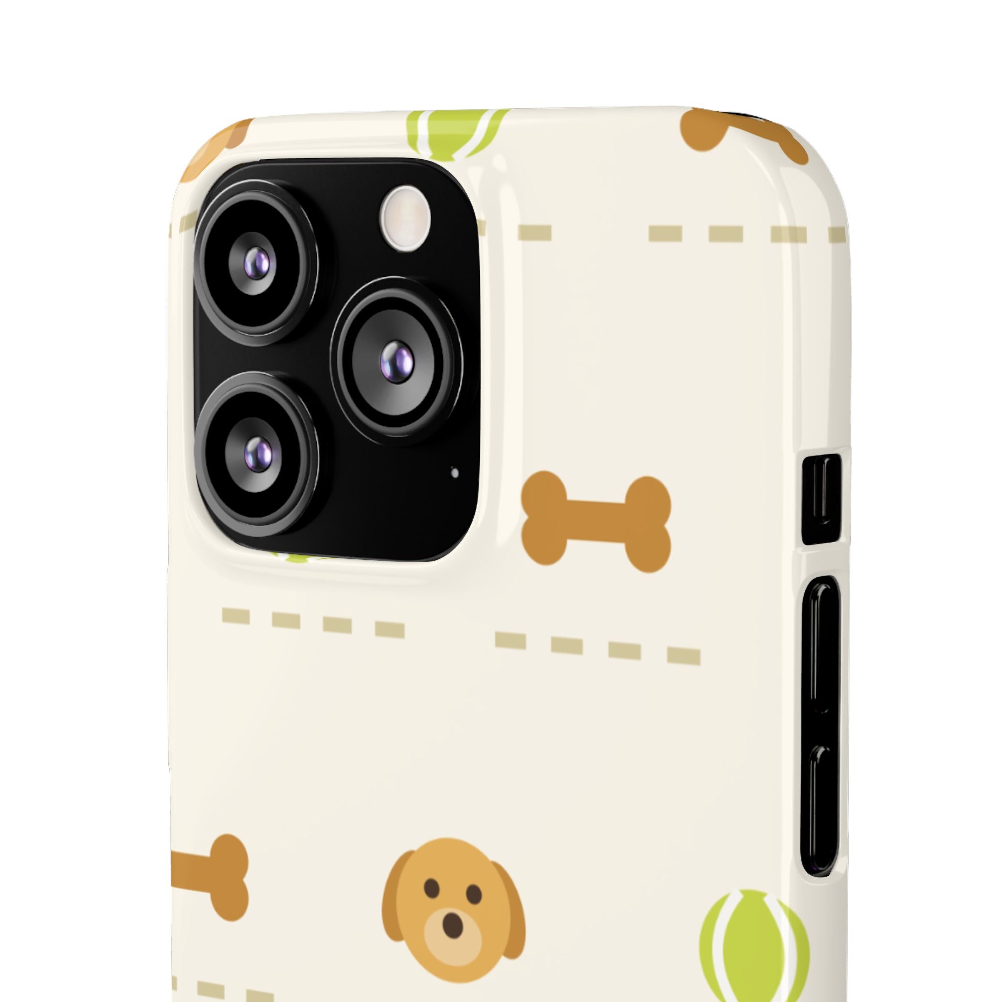 Cute Puppy Pattern Phone Case — Dog, Bone & Tennis Ball Snap Case