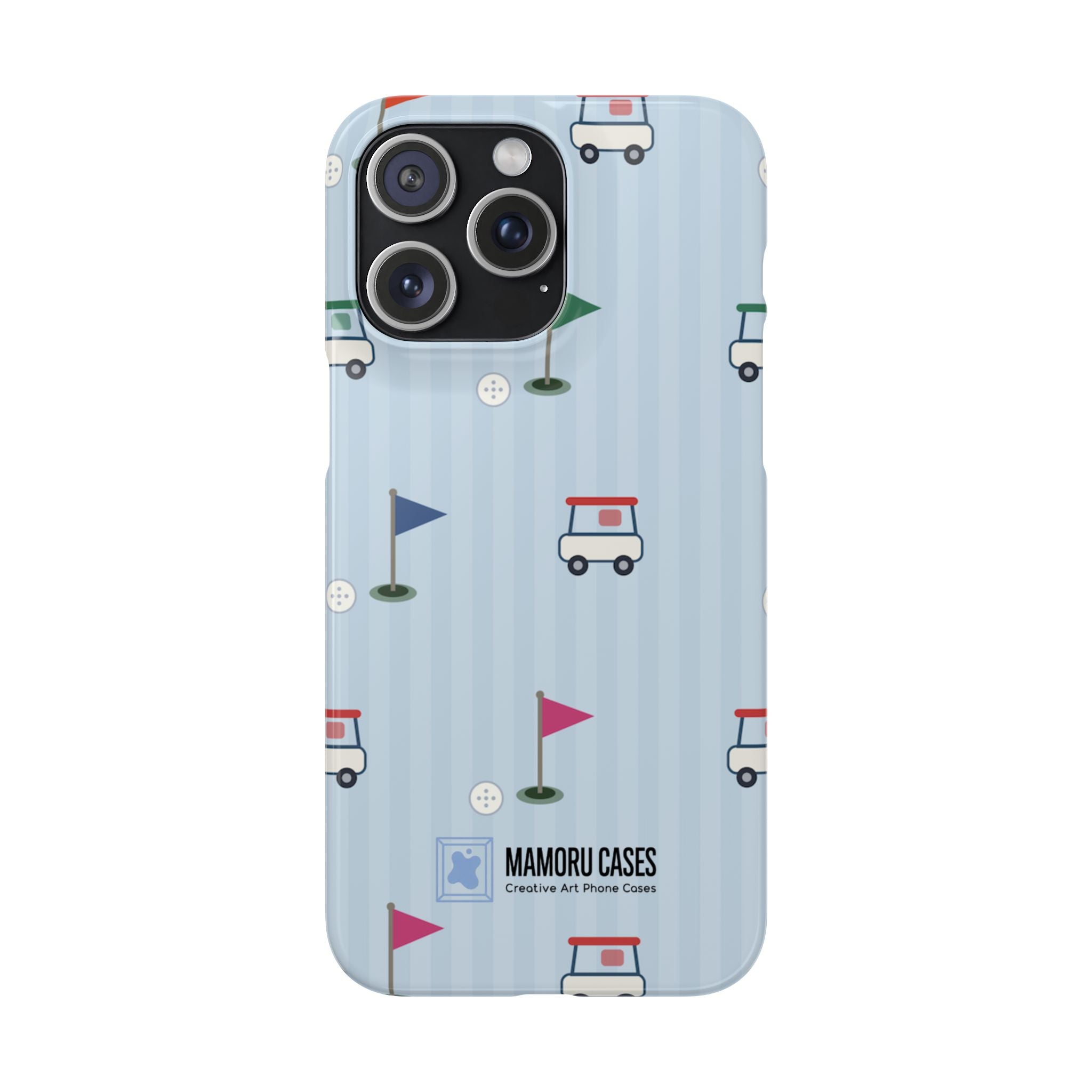 Golf Cart Pattern Phone Case – Cute Blue Golf Course Snap Case