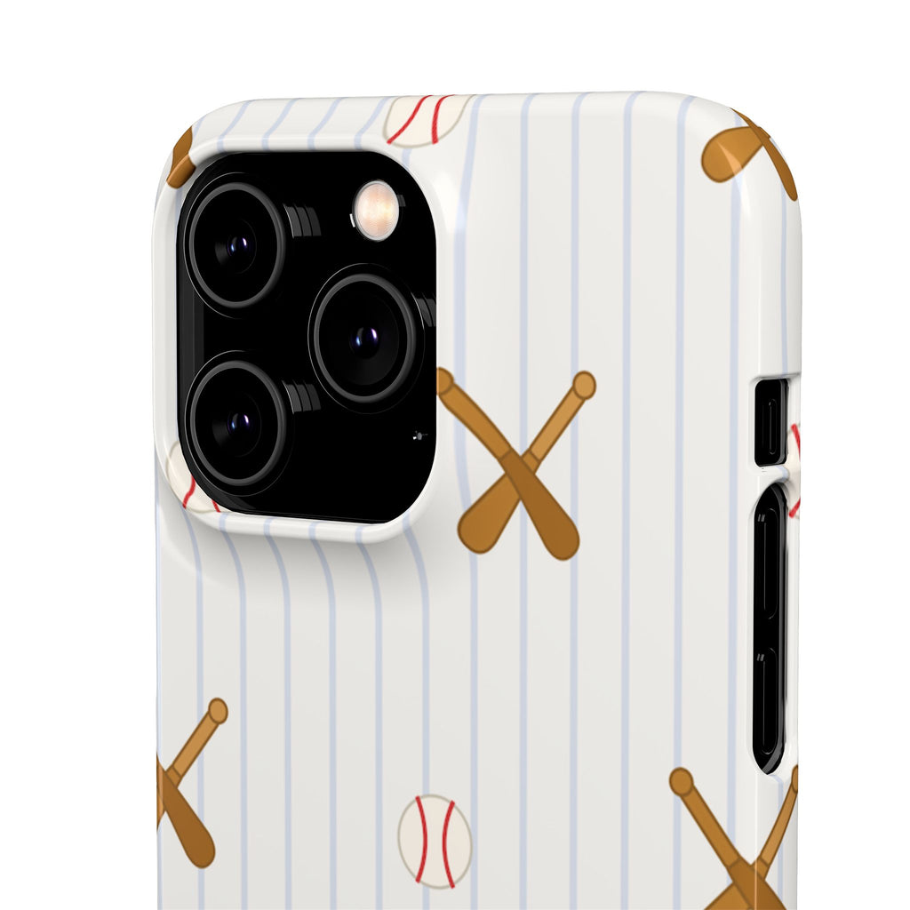 Baseball Pattern Phone Case — Bat & Ball Snap Case