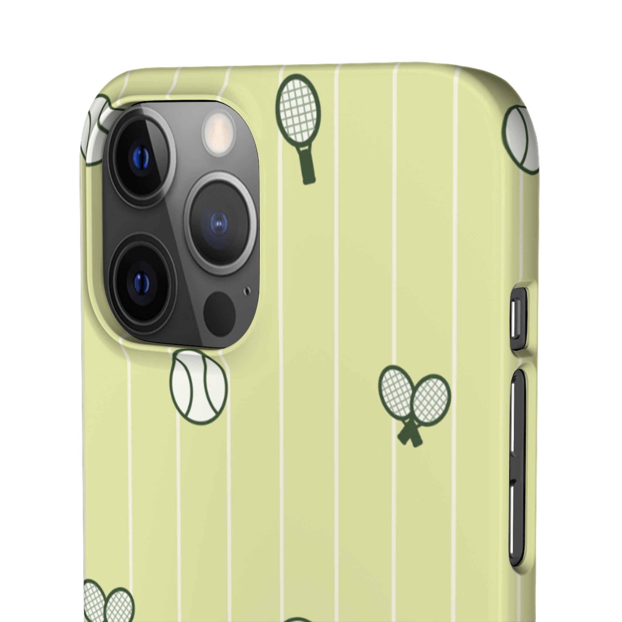 Tennis Pattern Phone Case — Yellow Racket & Ball Snap Case