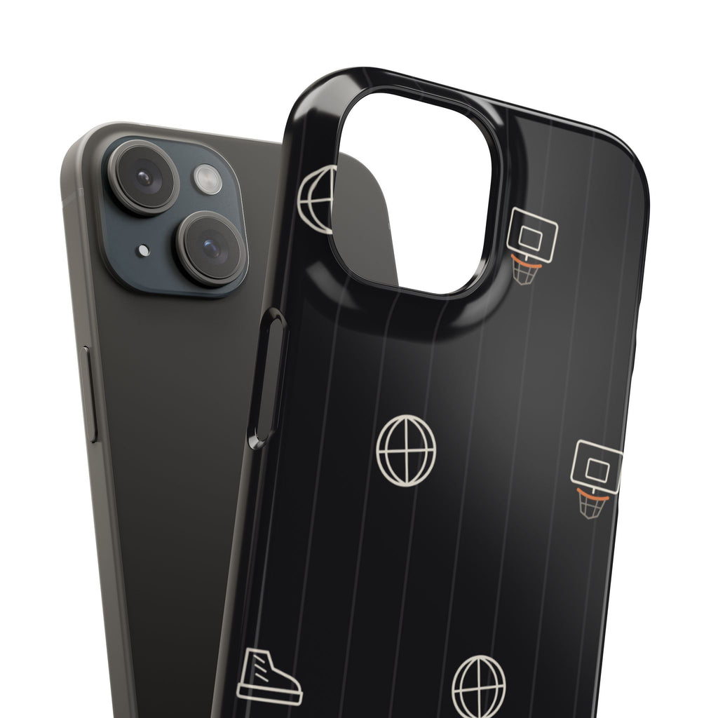 Snap Case — Black Minimalist Basketball & Street Icons Phone Case