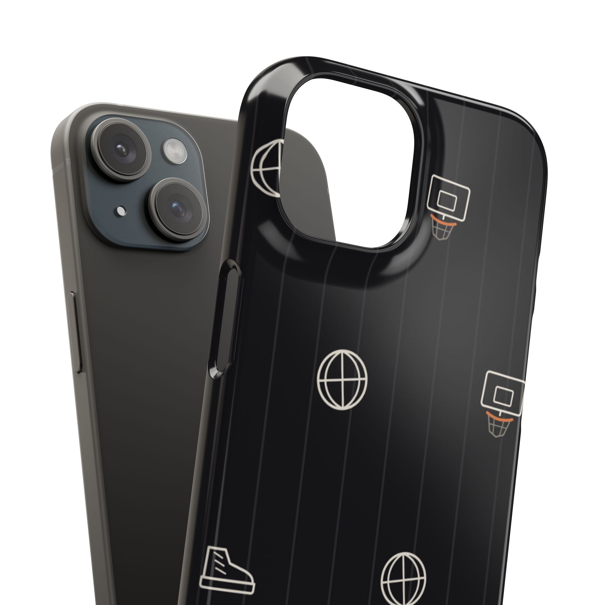 Snap Case — Black Minimalist Basketball & Street Icons Phone Case