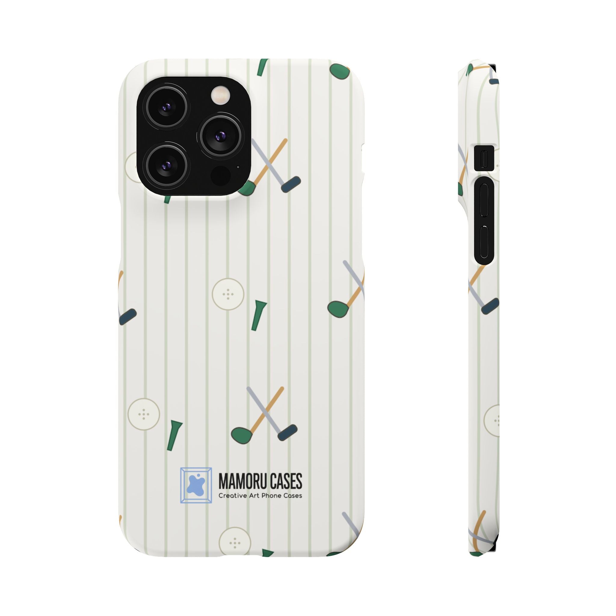 Mamoru Cases | Golf Pattern Snap Phone Case Tee & Mallet Design