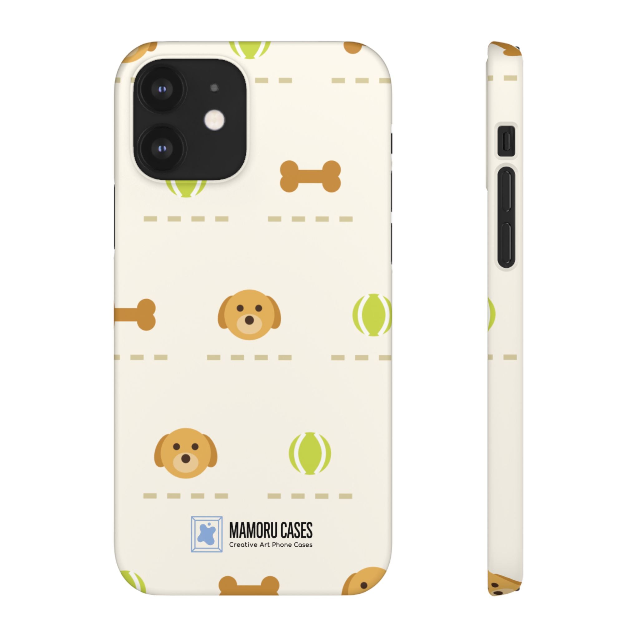 Cute Puppy Pattern Phone Case — Dog, Bone & Tennis Ball Snap Case