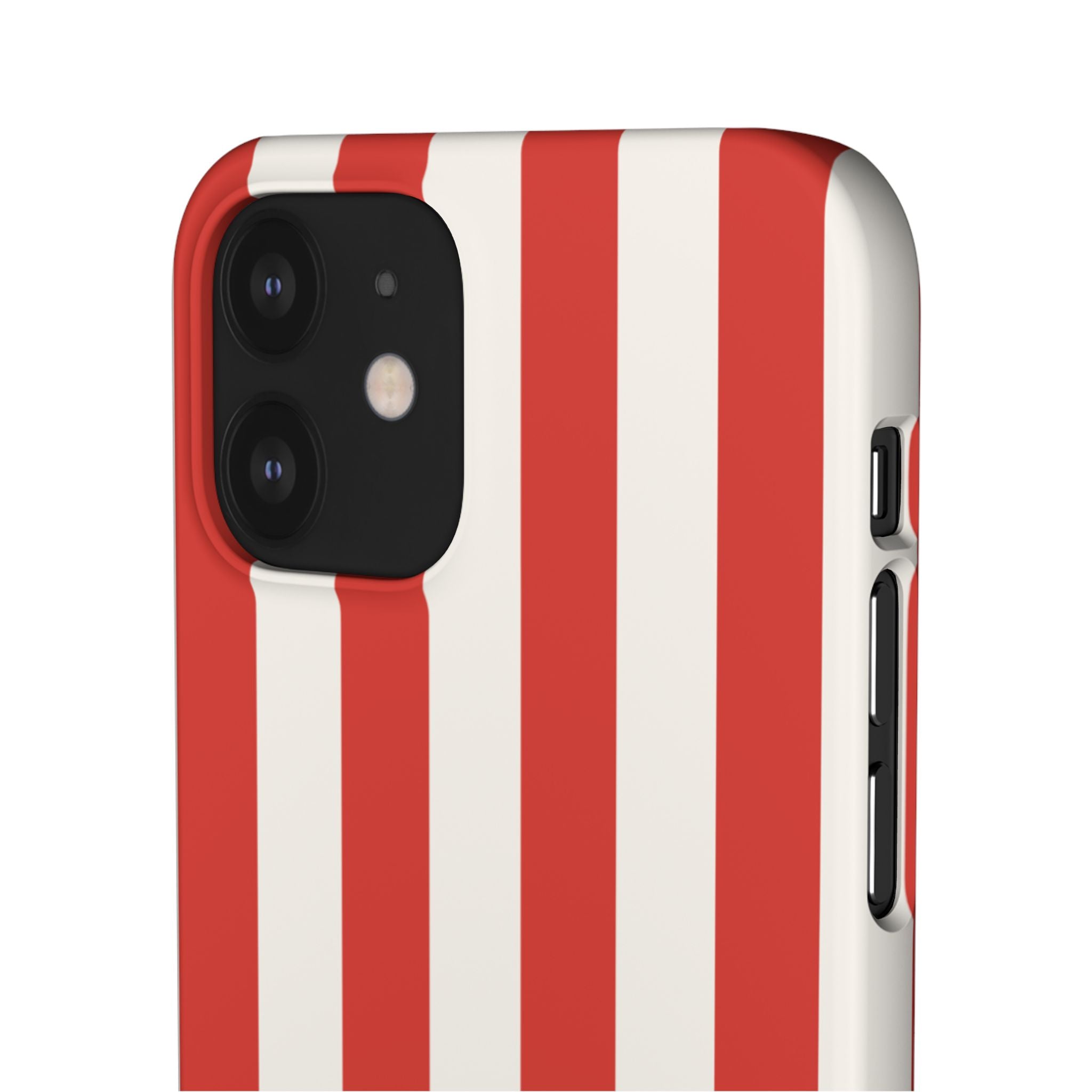 Red & White Striped Phone Case — Bold Nautical-Inspired Snap Cover