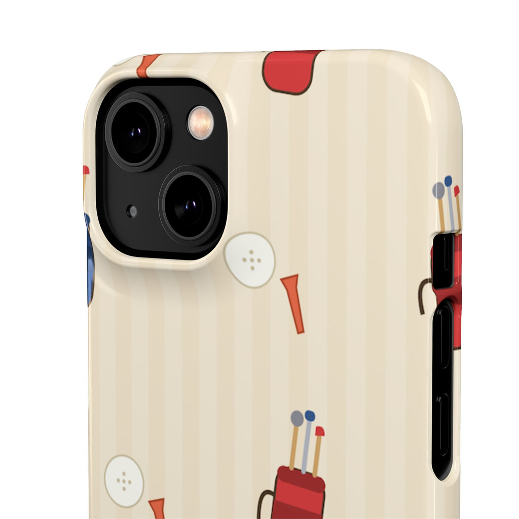 Golf Pattern Phone Case — Retro Golf Bag & Tee iPhone Case