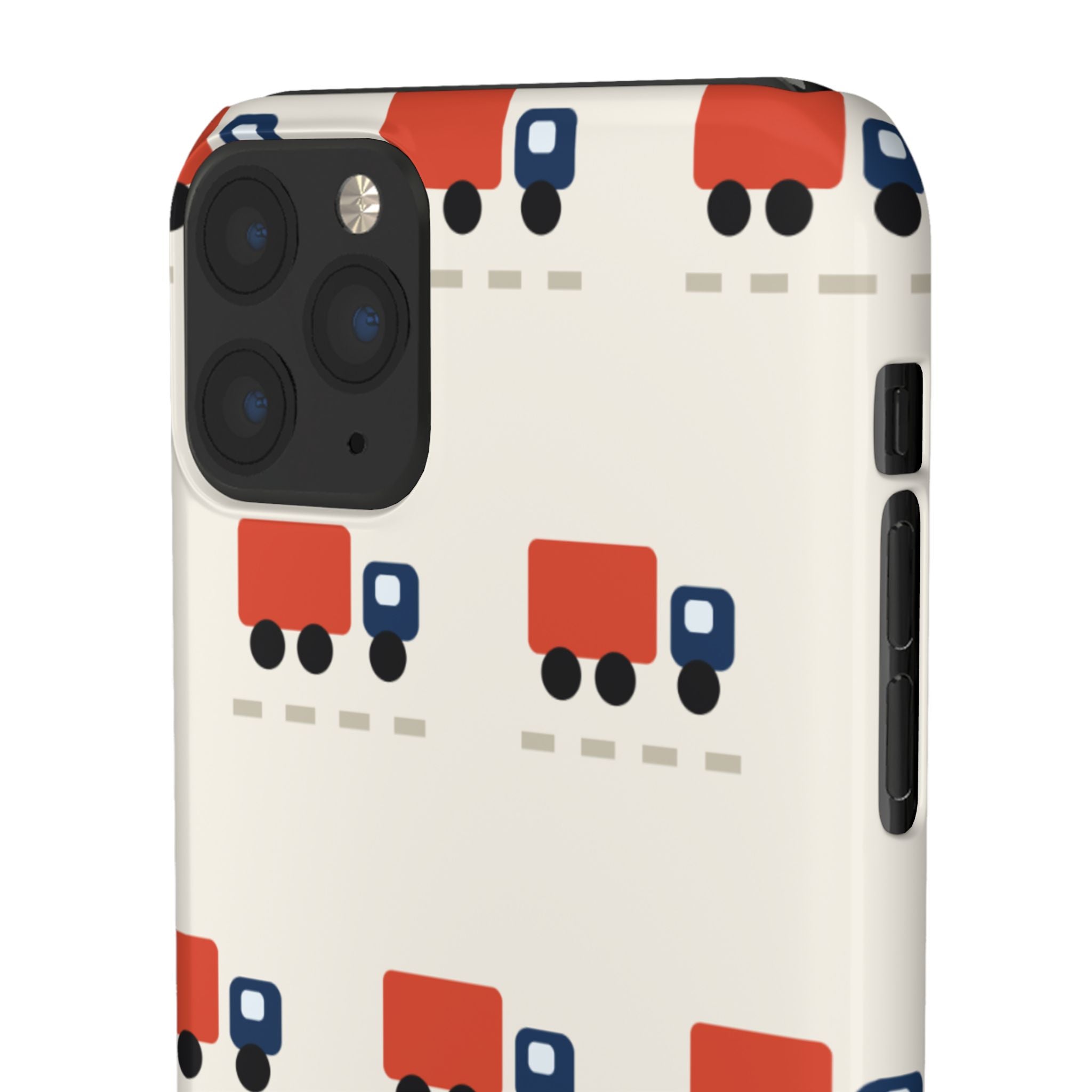 Truck Pattern Phone Case — Cute Red & Blue Delivery Truck iPhone Cover