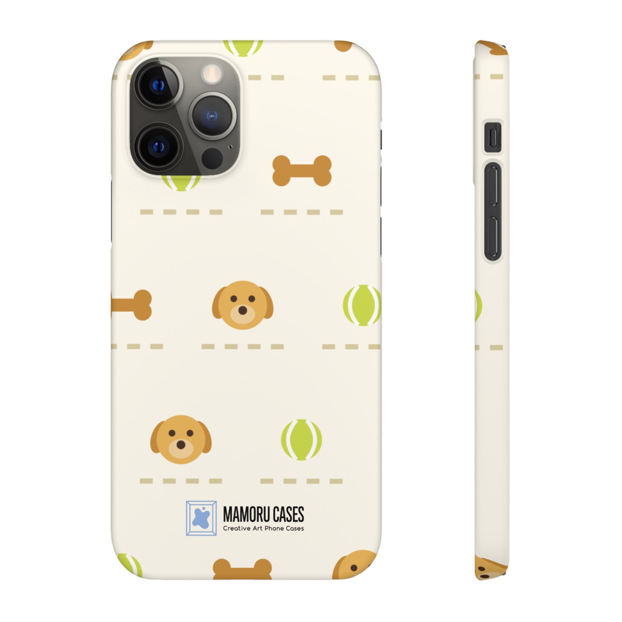Cute Puppy Pattern Phone Case — Dog, Bone & Tennis Ball Snap Case