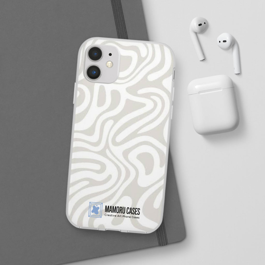 Abstract Neutral Swirl Phone Case — Flexible Protective Cover