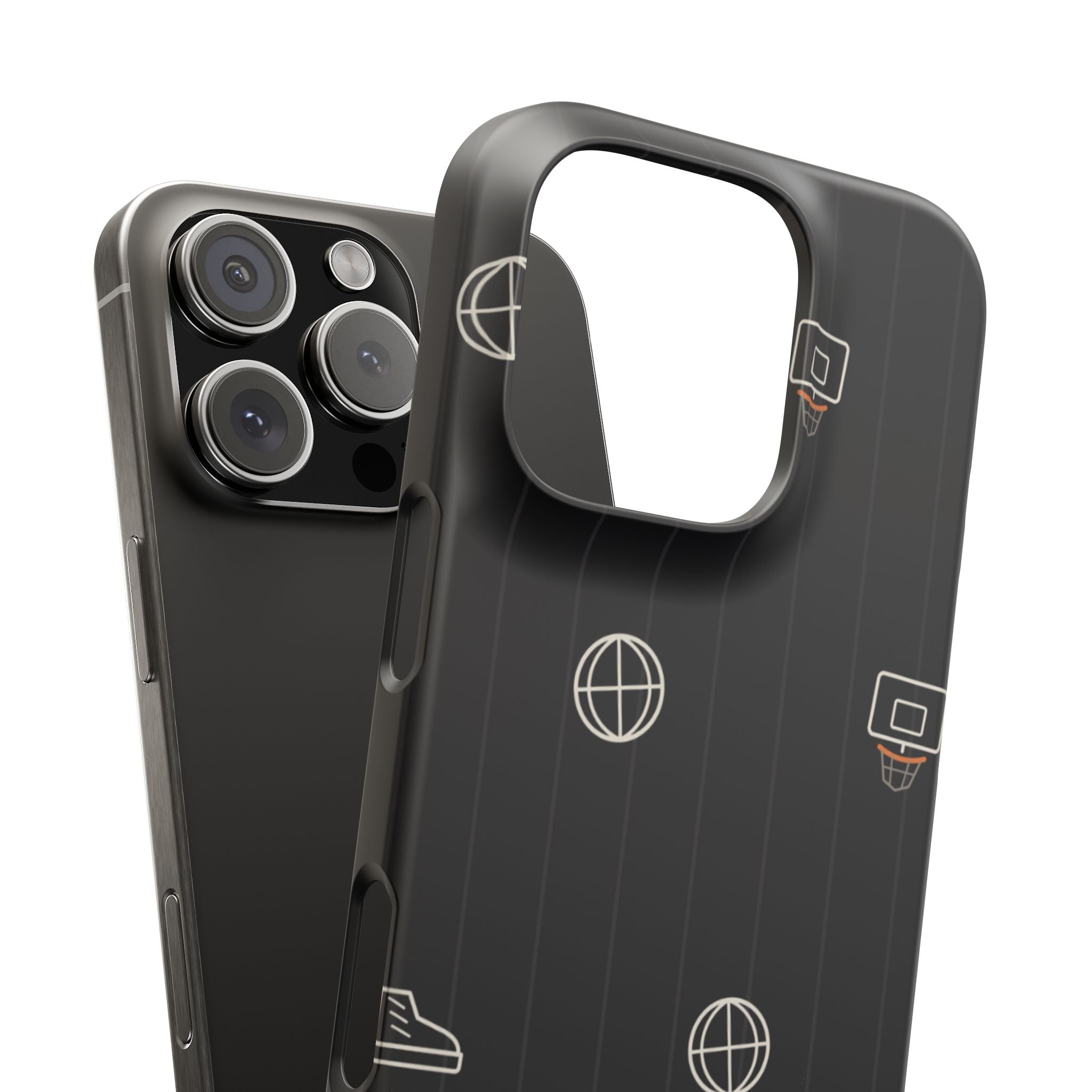 Snap Case — Black Minimalist Basketball & Street Icons Phone Case