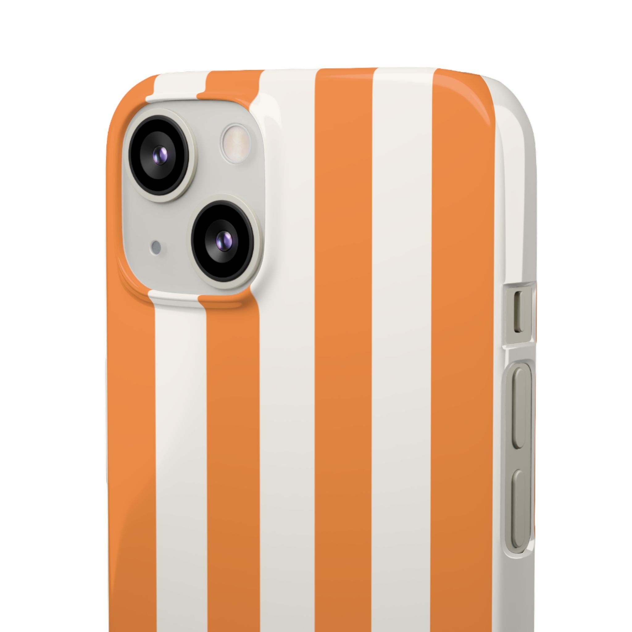 Striped Orange Snap Phone Case — Bold Retro Vertical Stripes iPhone Cover