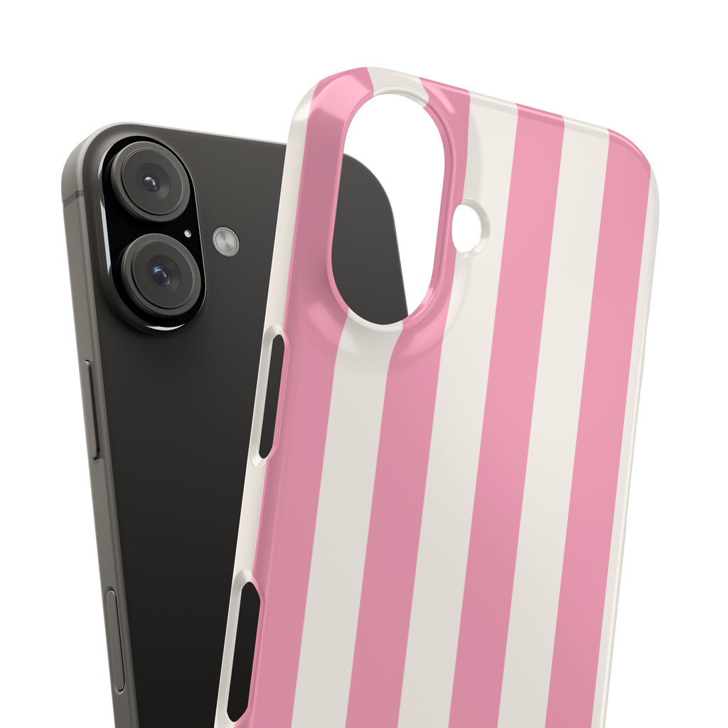 Pink & White Stripe Snap Phone Case — Cute Striped iPhone Cover
