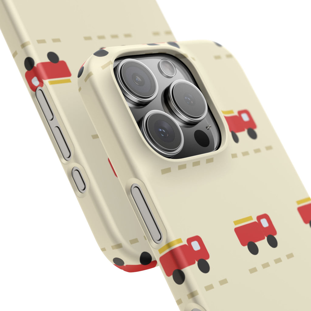 Fire Truck Pattern Phone Case — Cute Retro Kids iPhone Cover