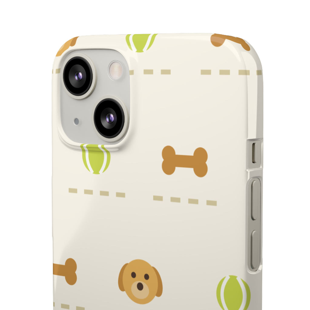 Cute Puppy Pattern Phone Case — Dog, Bone & Tennis Ball Snap Case
