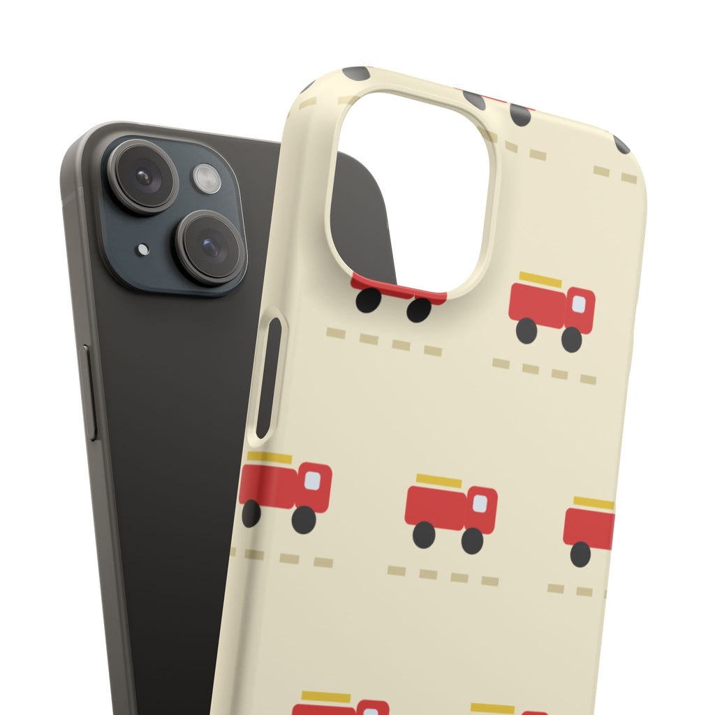 Fire Truck Pattern Phone Case — Cute Retro Kids iPhone Cover