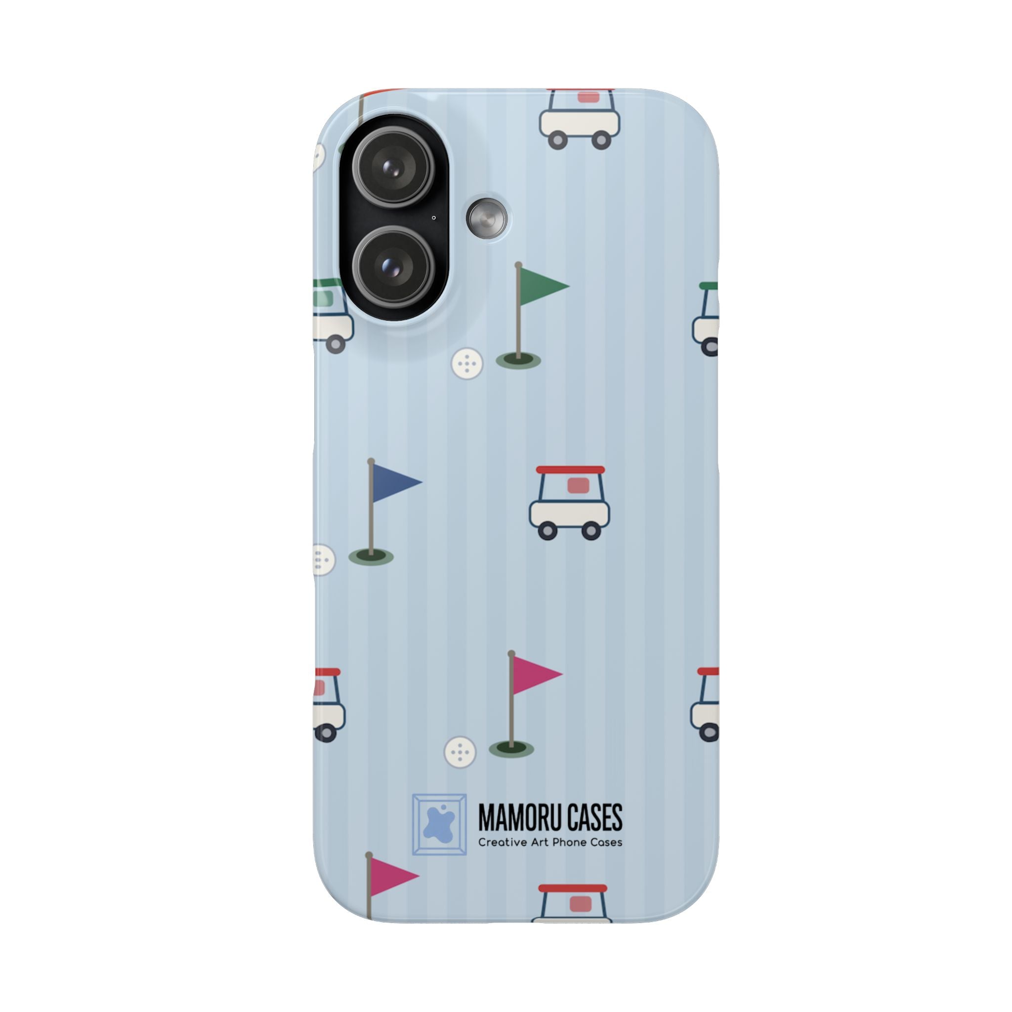 Golf Cart Pattern Phone Case – Cute Blue Golf Course Snap Case