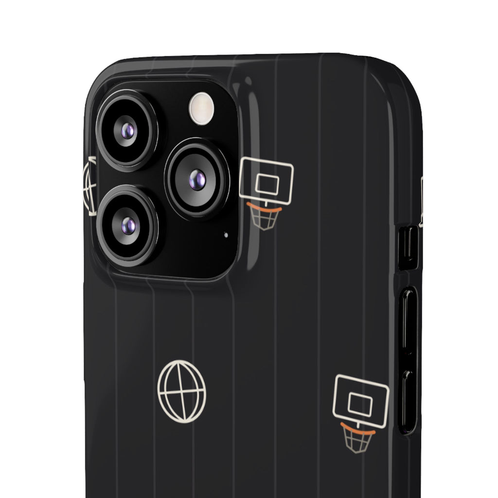 Snap Case — Black Minimalist Basketball & Street Icons Phone Case