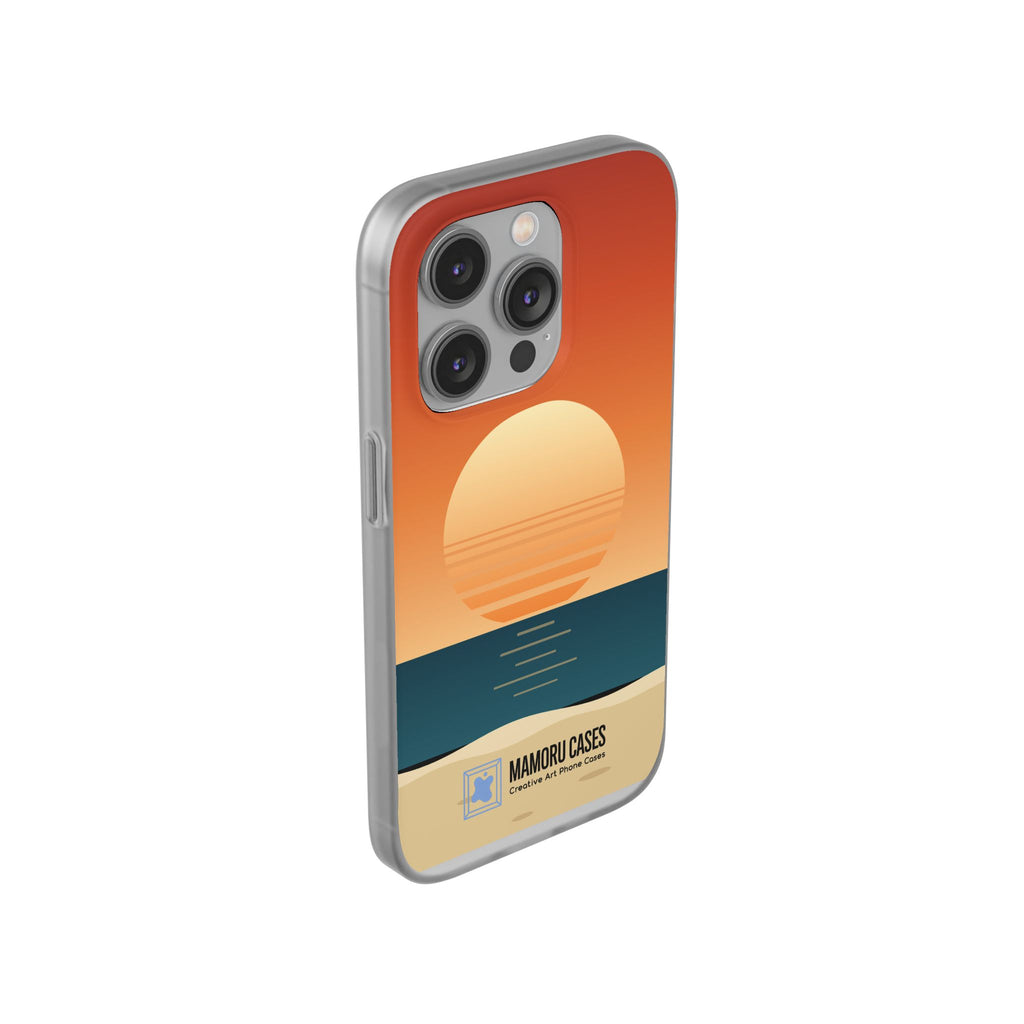 Sunset Horizon Phone Case — Minimal Beach Sunset Graphic for iPhone & Samsung