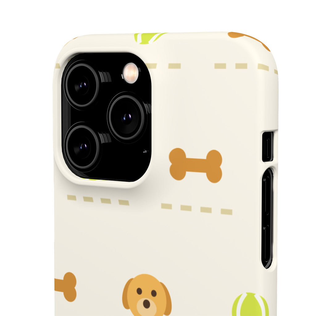 Cute Puppy Pattern Phone Case — Dog, Bone & Tennis Ball Snap Case