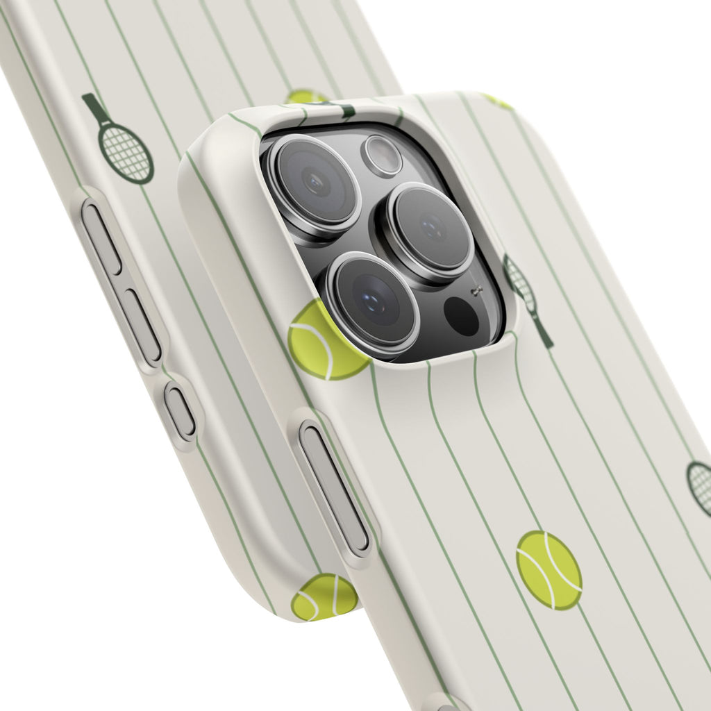Tennis Pattern Phone Case — Rackets & Tennis Balls Protective Snap Case