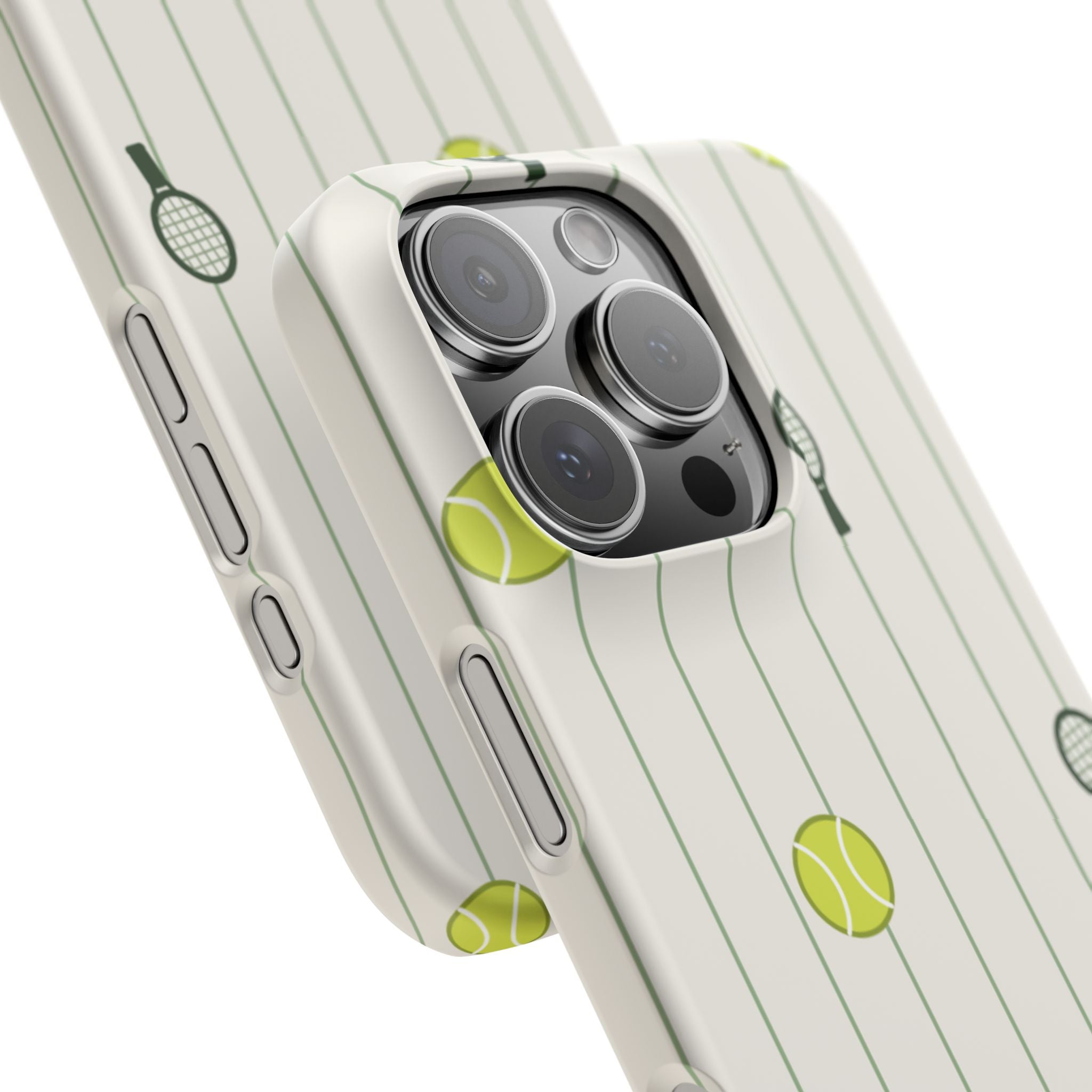 Tennis Pattern Phone Case — Rackets & Tennis Balls Protective Snap Case