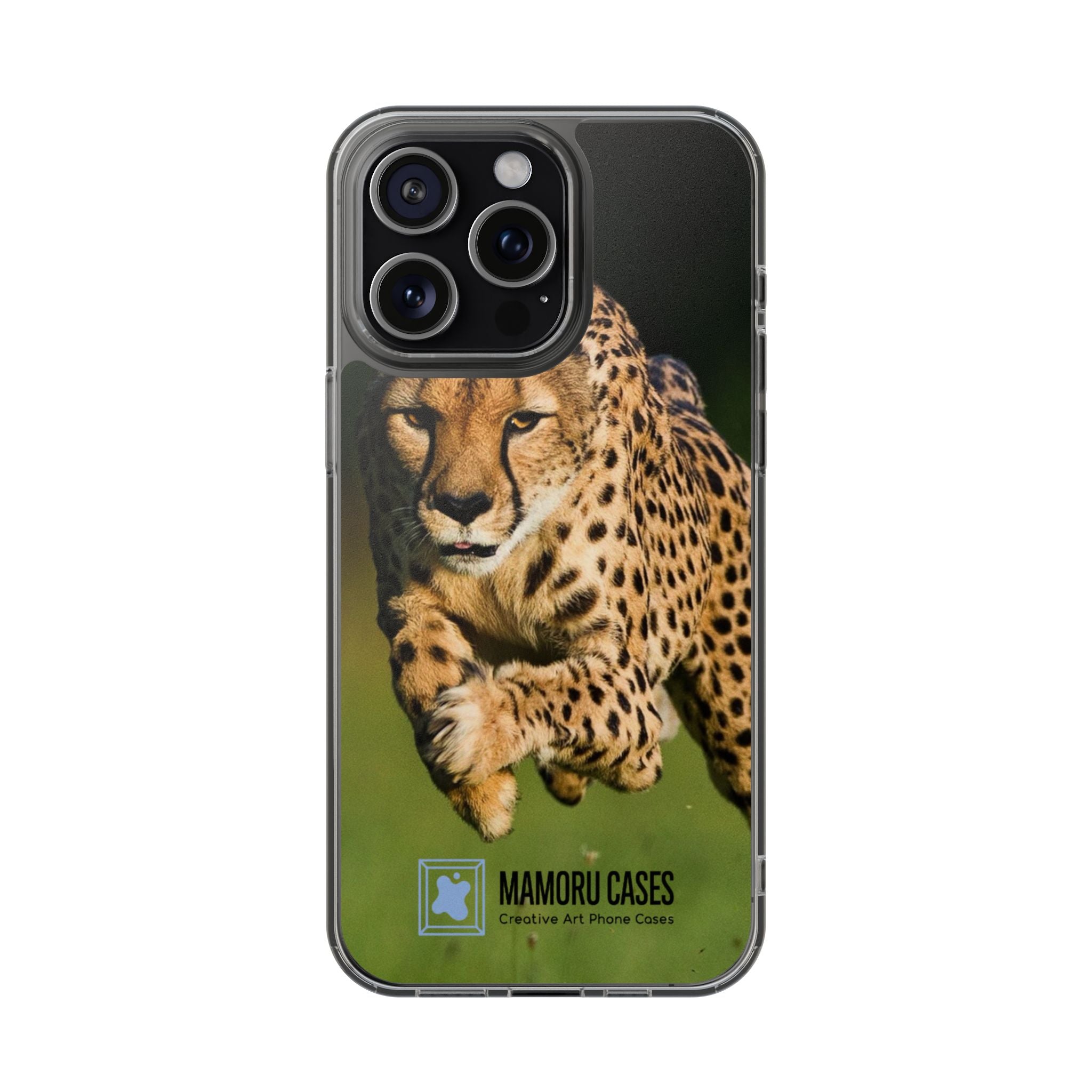 Clear Magnetic Phone Case — Running Cheetah Art Design