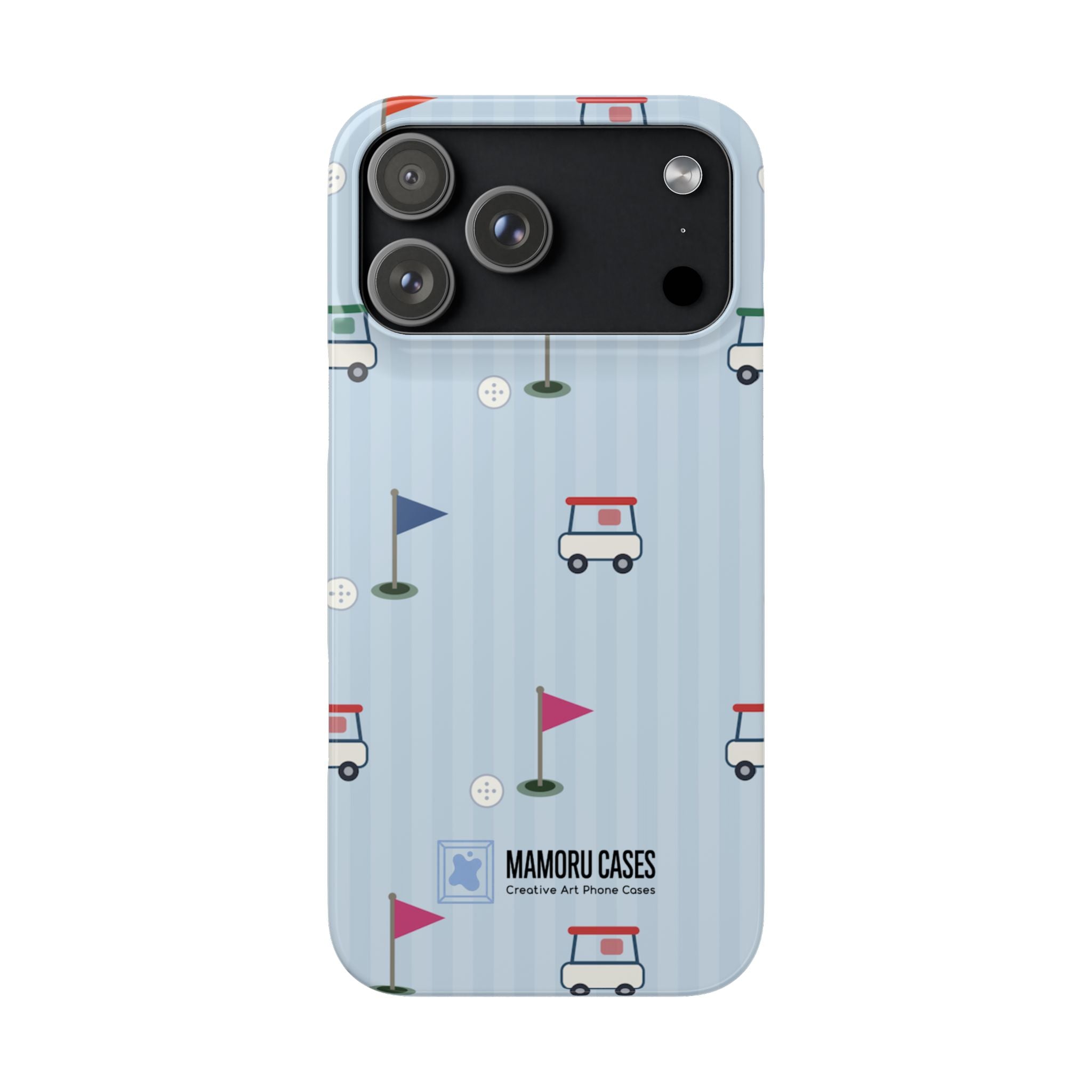 Golf Cart Pattern Phone Case – Cute Blue Golf Course Snap Case