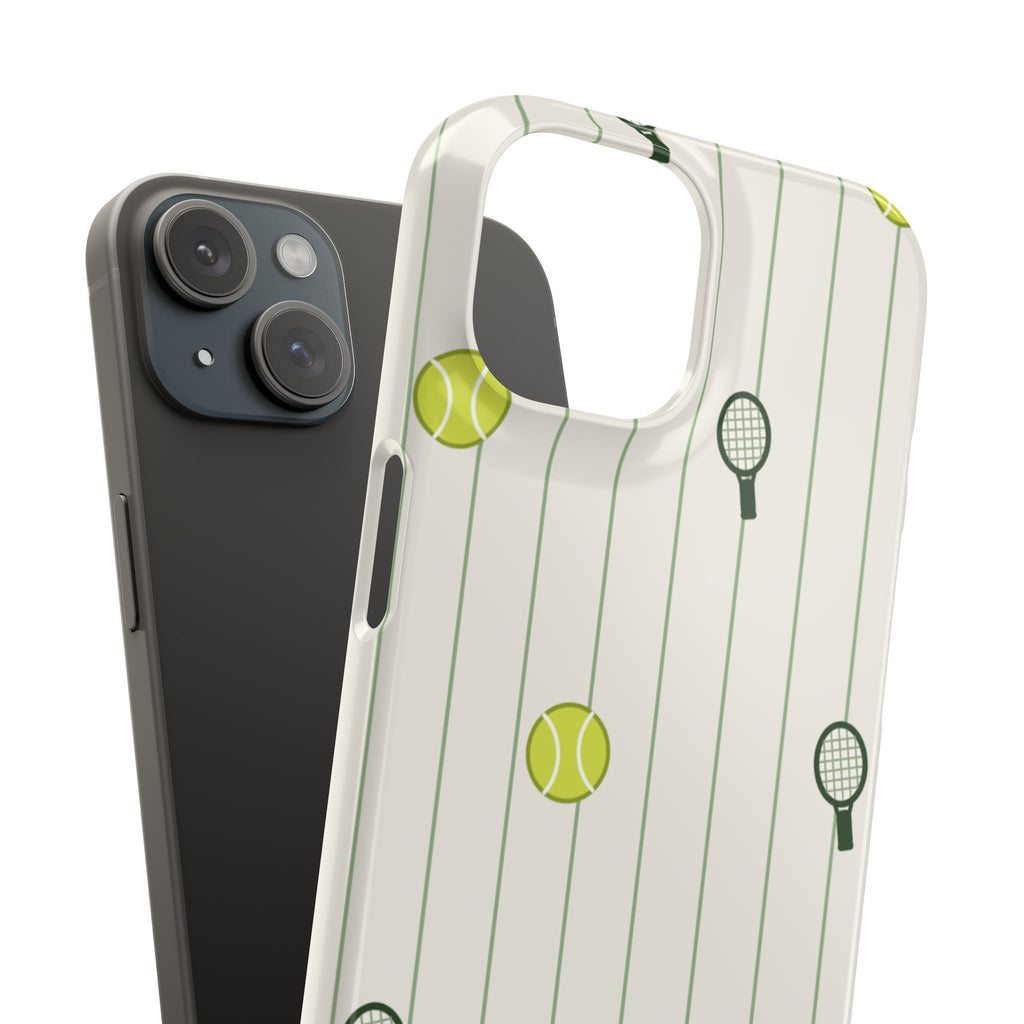 Tennis Pattern Phone Case — Rackets & Tennis Balls Protective Snap Case