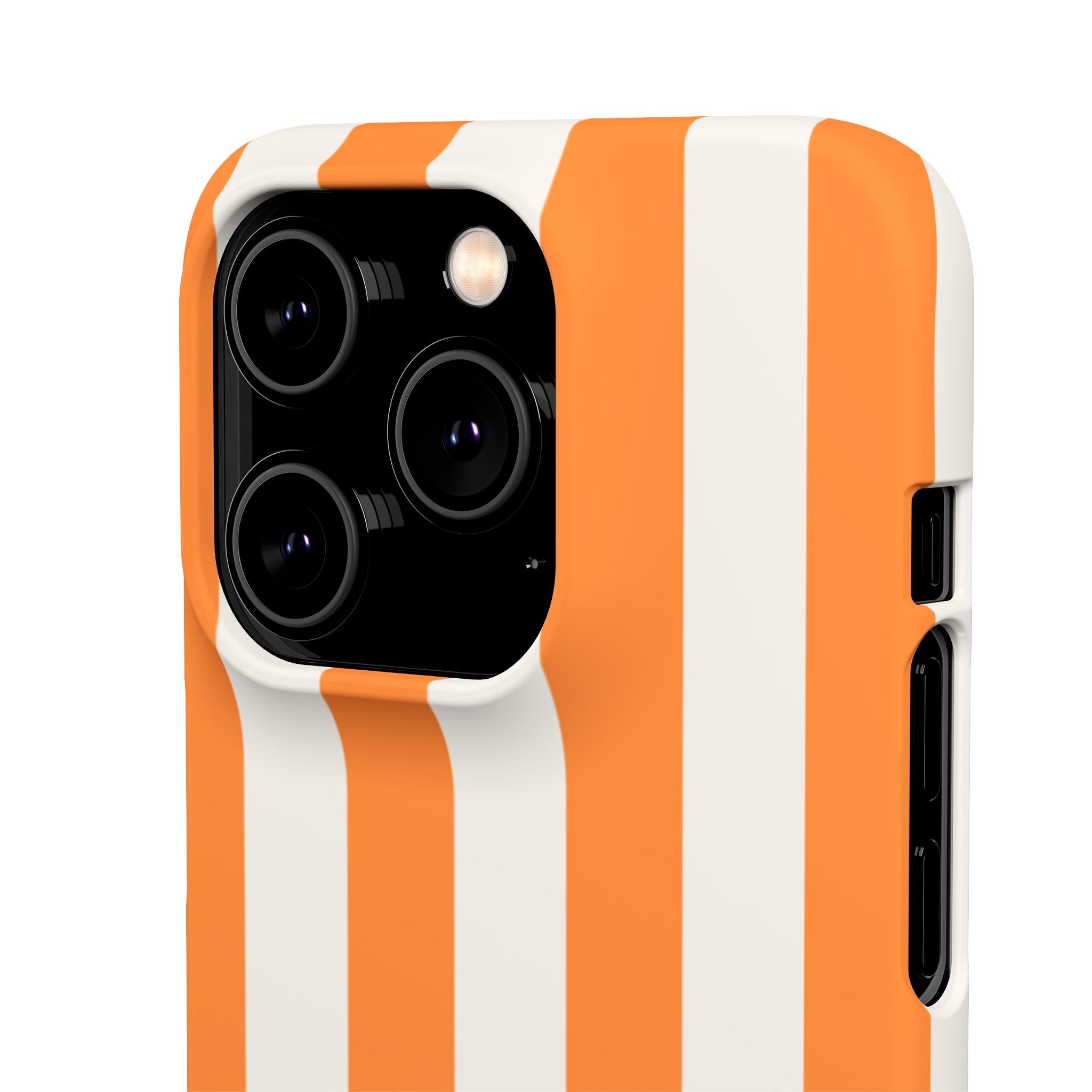 Striped Orange Snap Phone Case — Bold Retro Vertical Stripes iPhone Cover