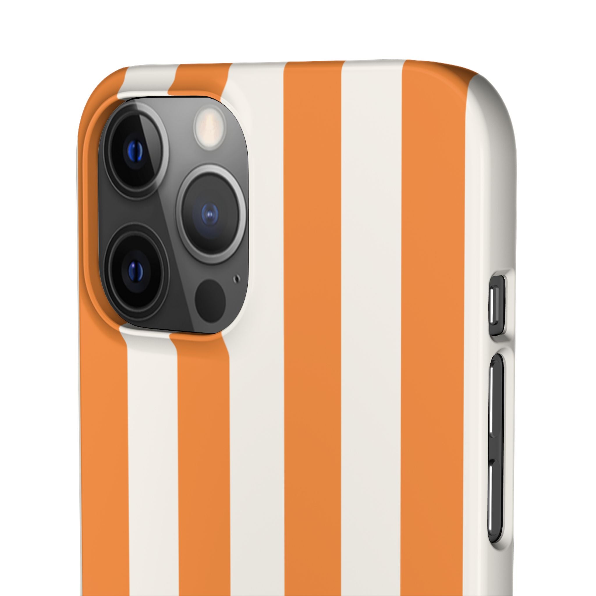 Striped Orange Snap Phone Case — Bold Retro Vertical Stripes iPhone Cover