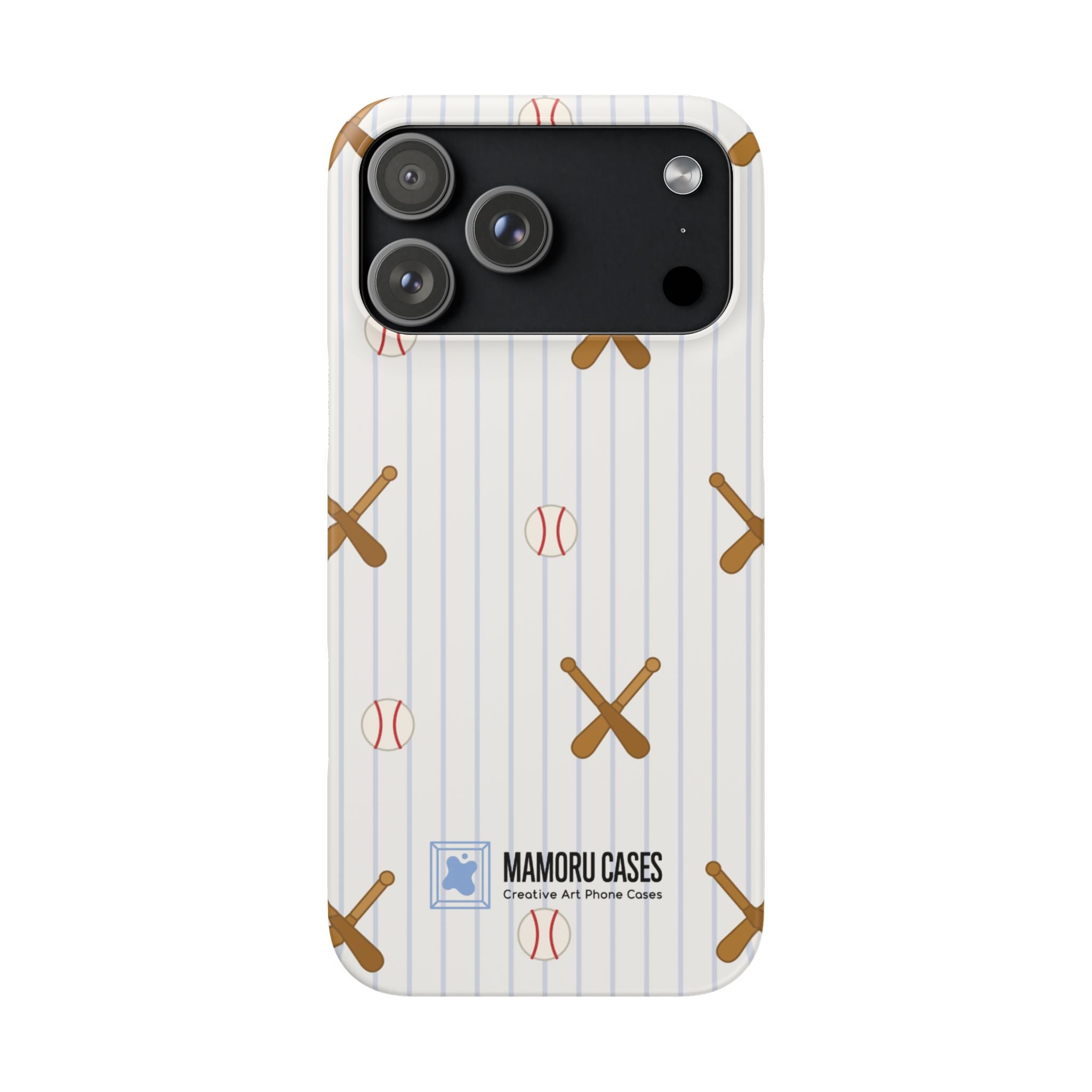 Baseball Pattern Phone Case — Bat & Ball Snap Case