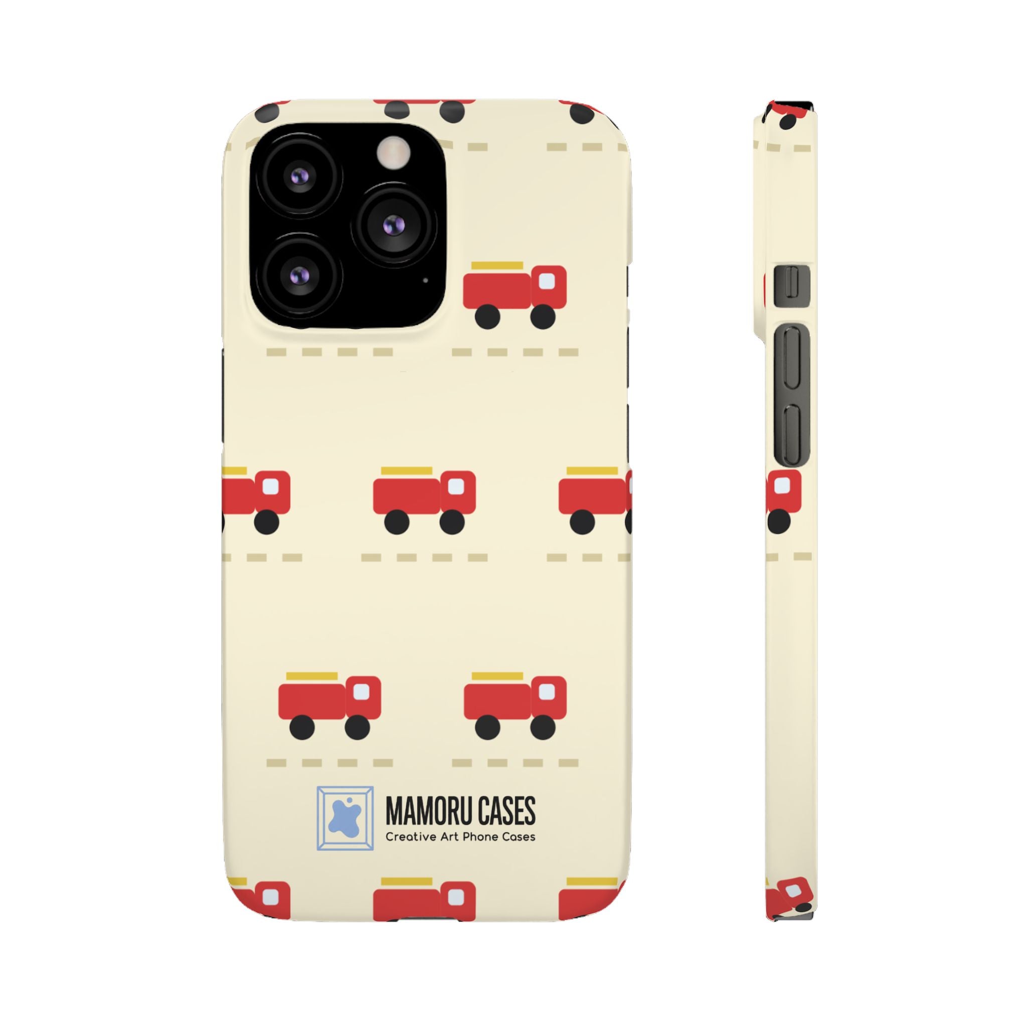 Fire Truck Pattern Phone Case — Cute Retro Kids iPhone Cover