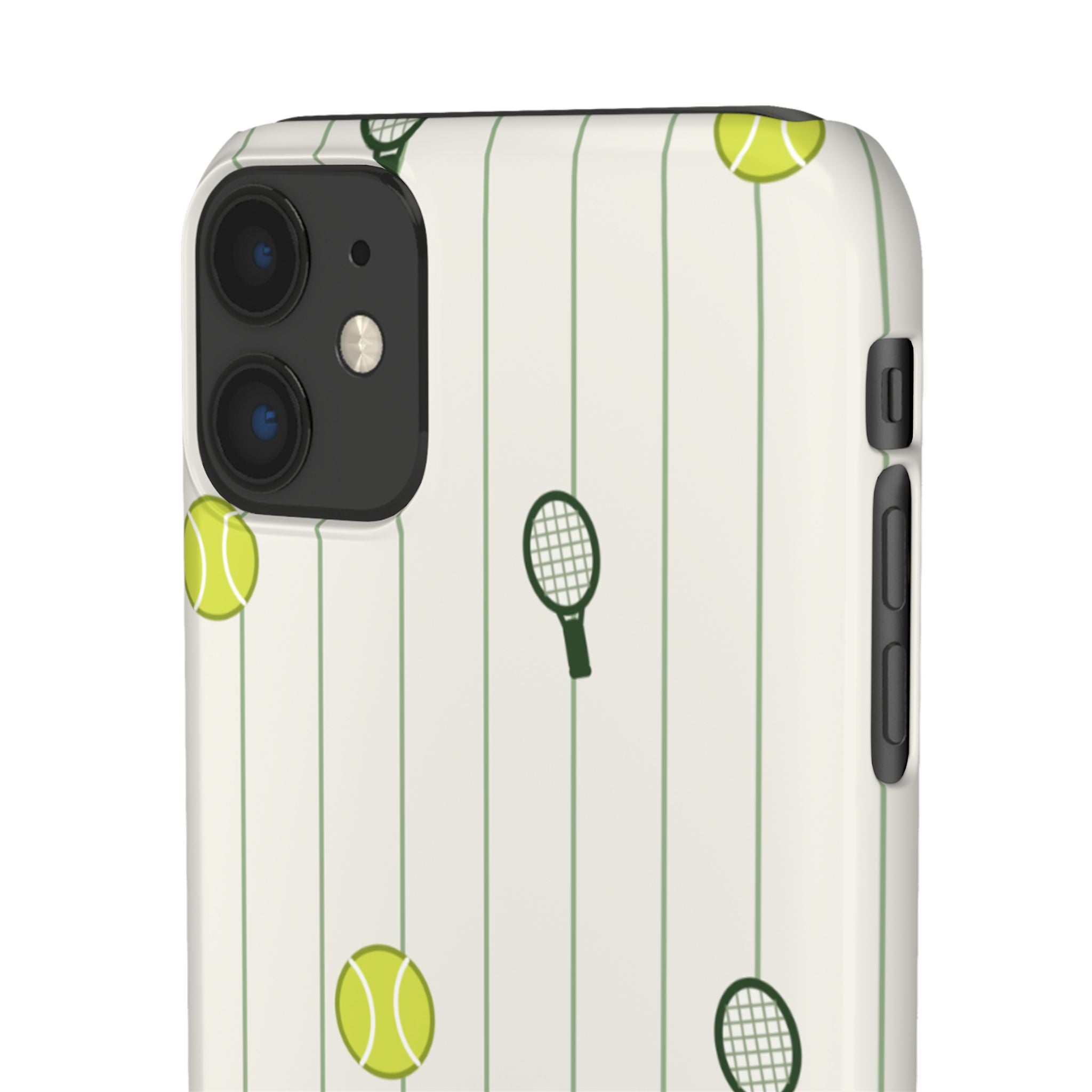 Tennis Pattern Phone Case — Rackets & Tennis Balls Protective Snap Case