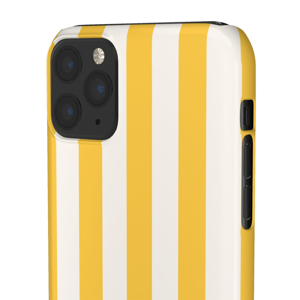Yellow Stripe Phone Case — Bright Vertical Striped Snap Case