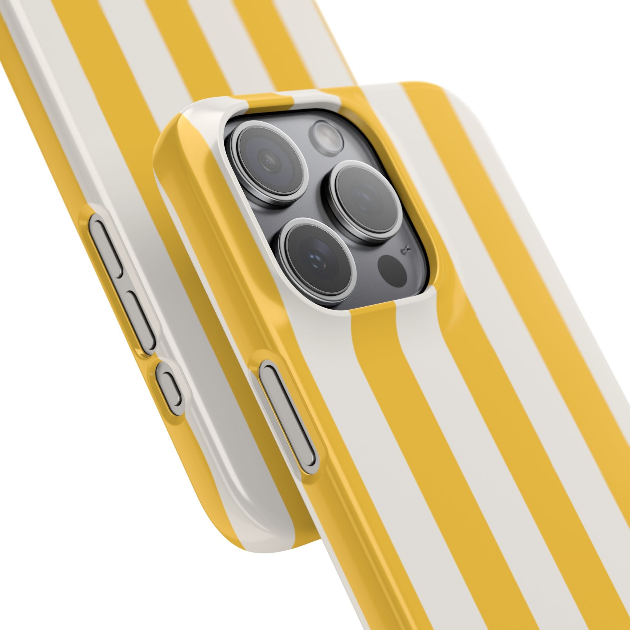 Yellow Stripe Phone Case — Bright Vertical Striped Snap Case