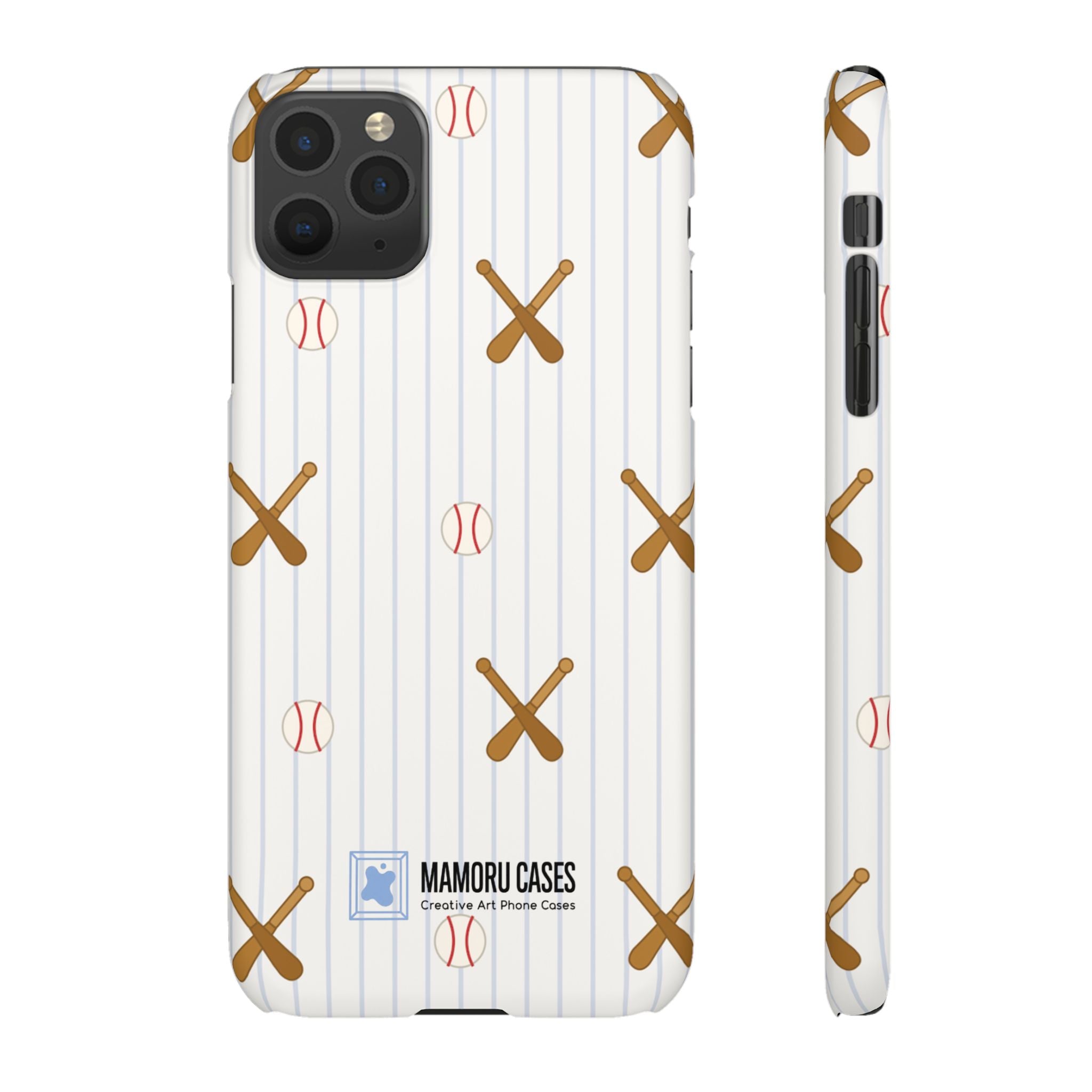 Baseball Pattern Phone Case — Bat & Ball Snap Case