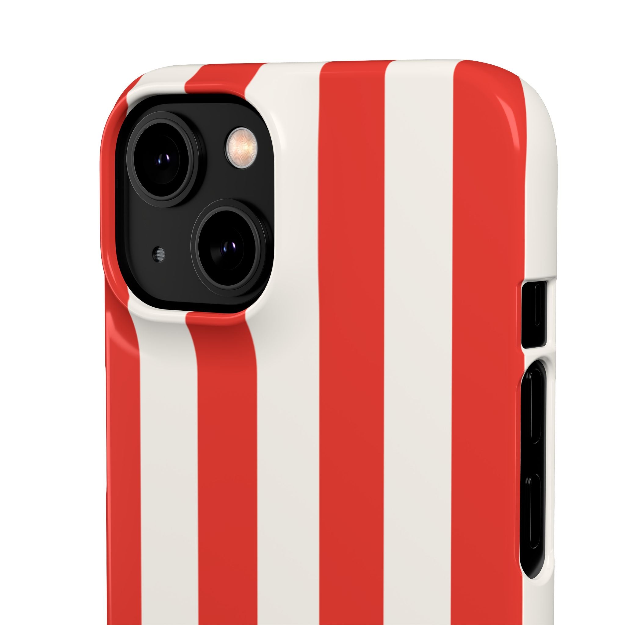 Red & White Striped Phone Case — Bold Nautical-Inspired Snap Cover