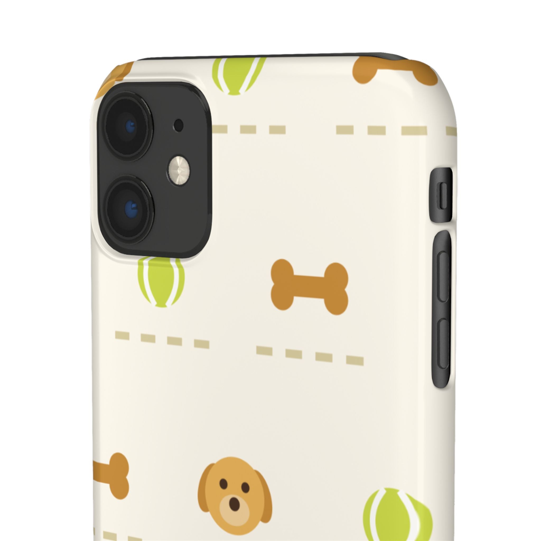 Cute Puppy Pattern Phone Case — Dog, Bone & Tennis Ball Snap Case