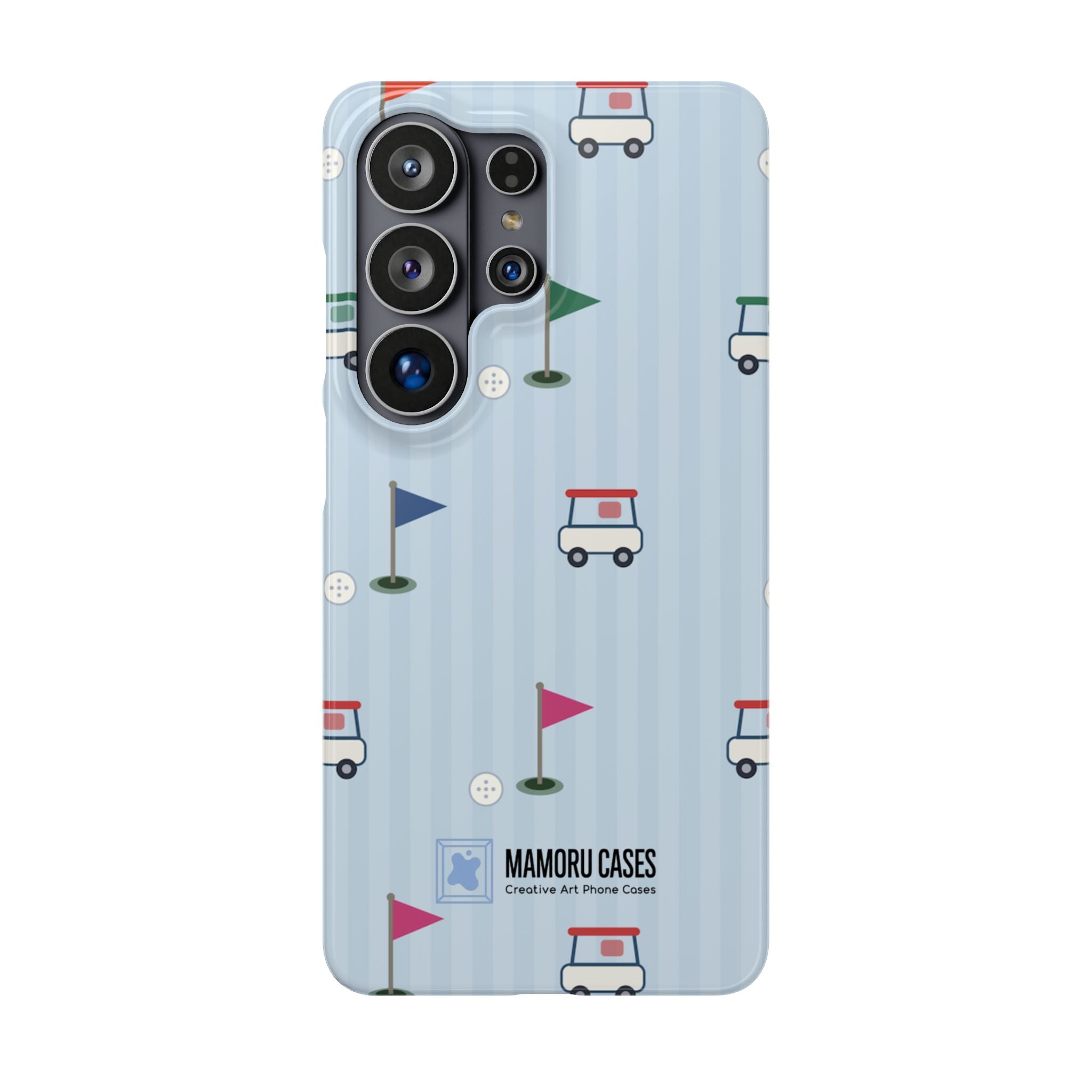 Golf Cart Pattern Phone Case – Cute Blue Golf Course Snap Case