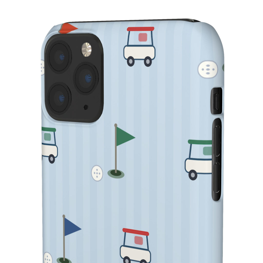 Golf Cart Pattern Phone Case – Cute Blue Golf Course Snap Case