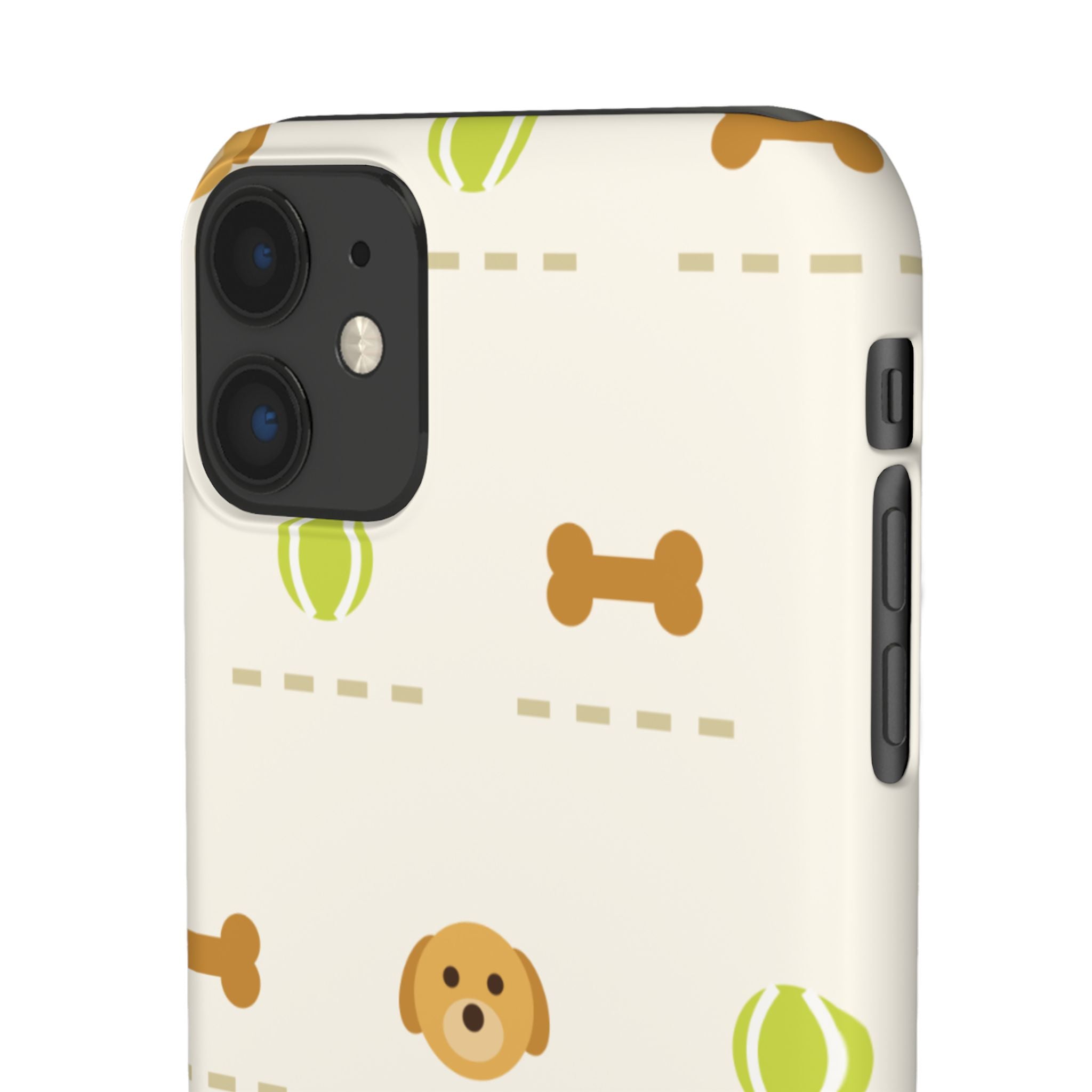 Cute Puppy Pattern Phone Case — Dog, Bone & Tennis Ball Snap Case