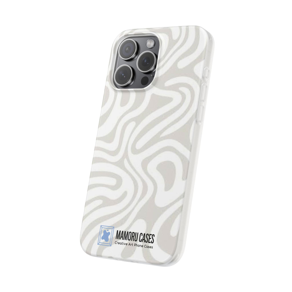 Abstract Neutral Swirl Phone Case — Flexible Protective Cover
